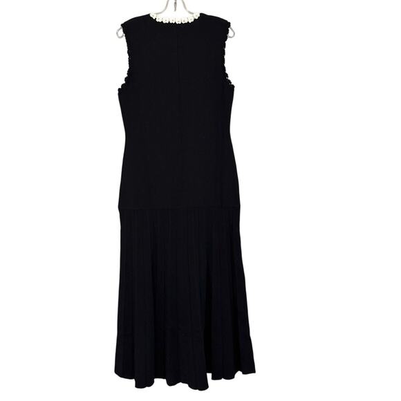 SANDRO Blossom Crochet-Trim Stretch Knit Maxi Dress Size 42 US 10 New with tag - Picture 3 of 6